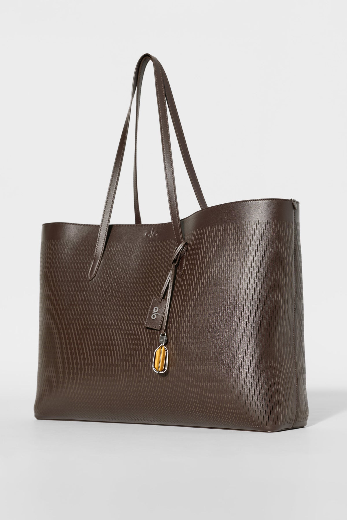 ALO Leather Mesh Tranquility Tote - Espresso Leather Mesh