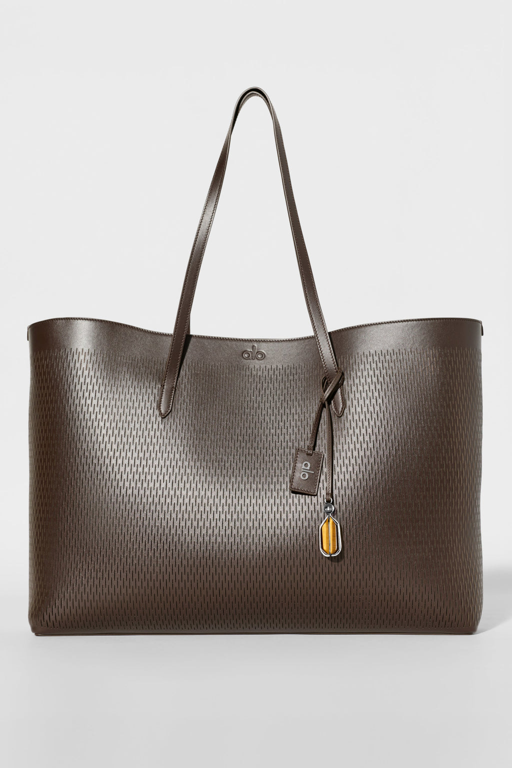 ALO Leather Mesh Tranquility Tote - Espresso Leather Mesh