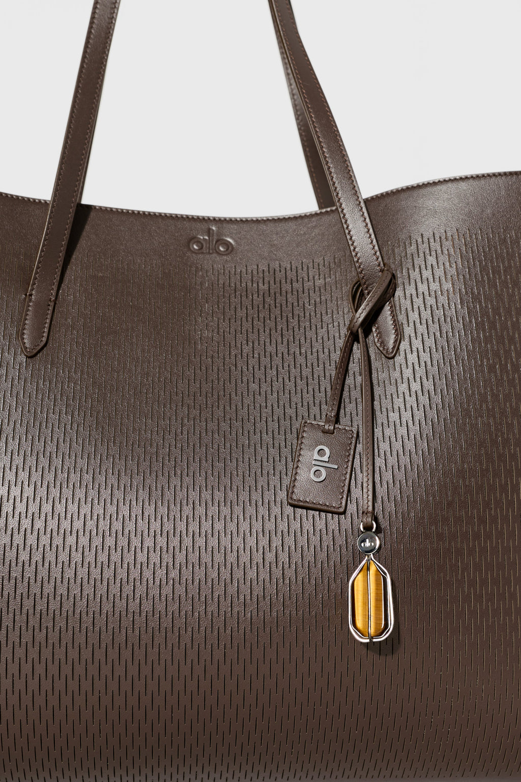 ALO Leather Mesh Tranquility Tote - Espresso Leather Mesh