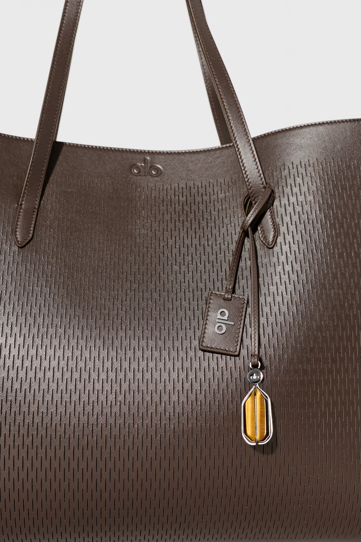 ALO Leather Mesh Tranquility Tote - Espresso Leather Mesh