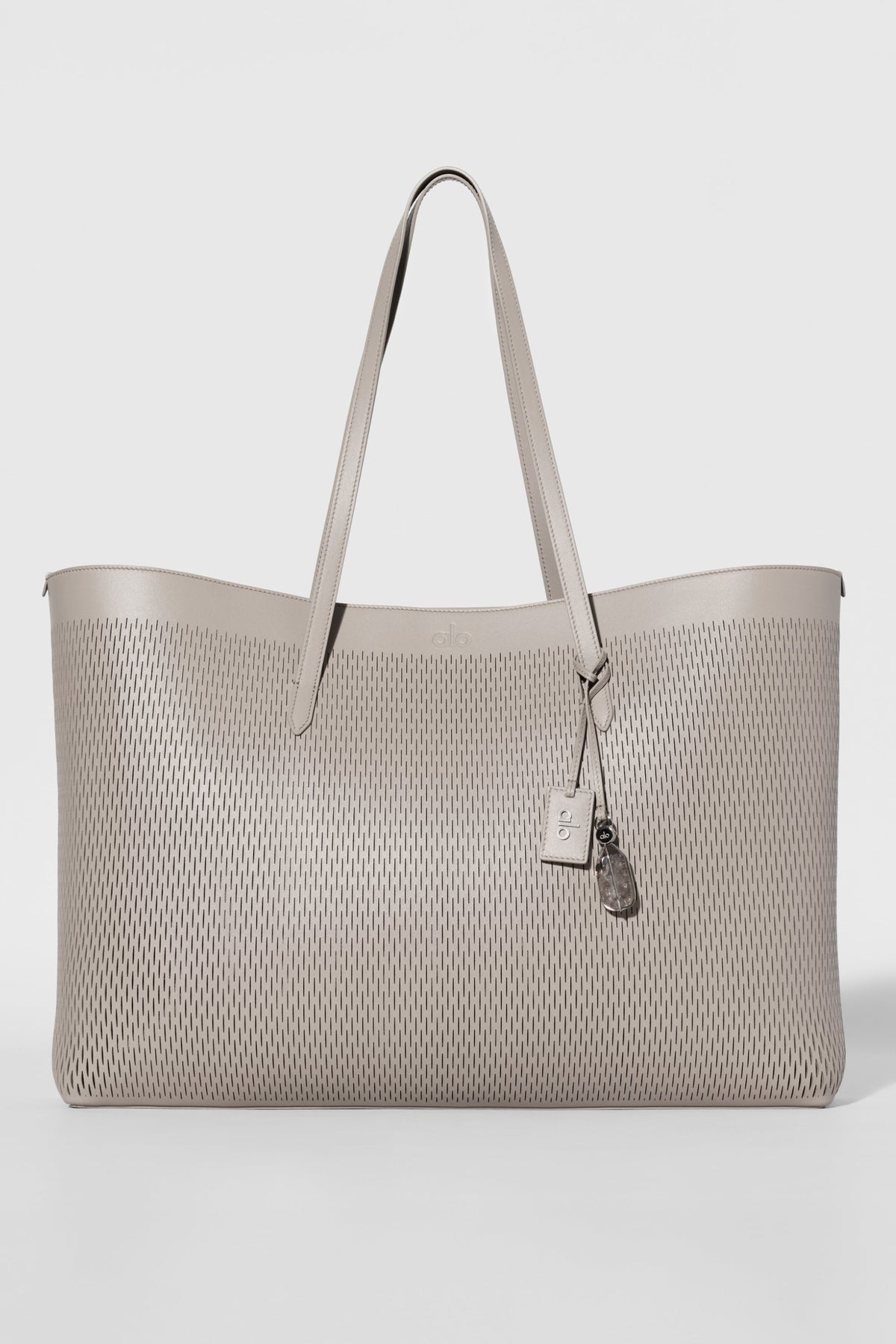 ALO Leather Mesh Tranquility Tote - Warm Gravel Leather Mesh