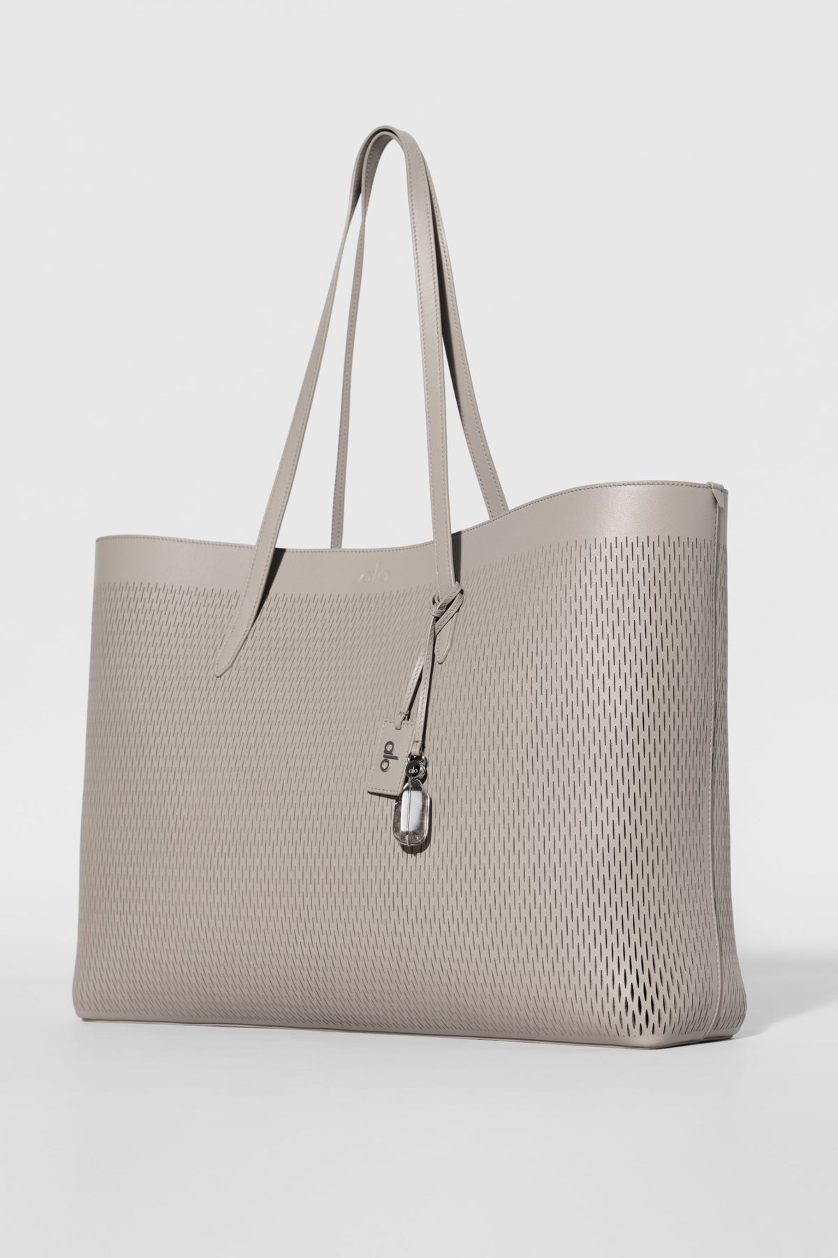 ALO Leather Mesh Tranquility Tote - Warm Gravel Leather Mesh