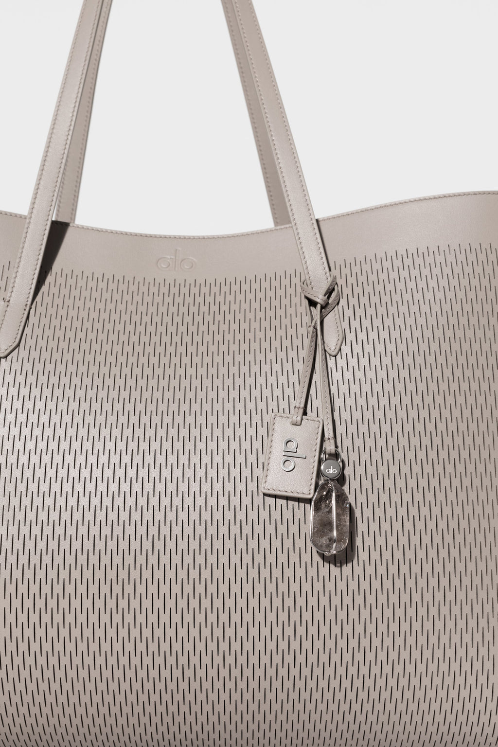 ALO Leather Mesh Tranquility Tote - Warm Gravel Leather Mesh