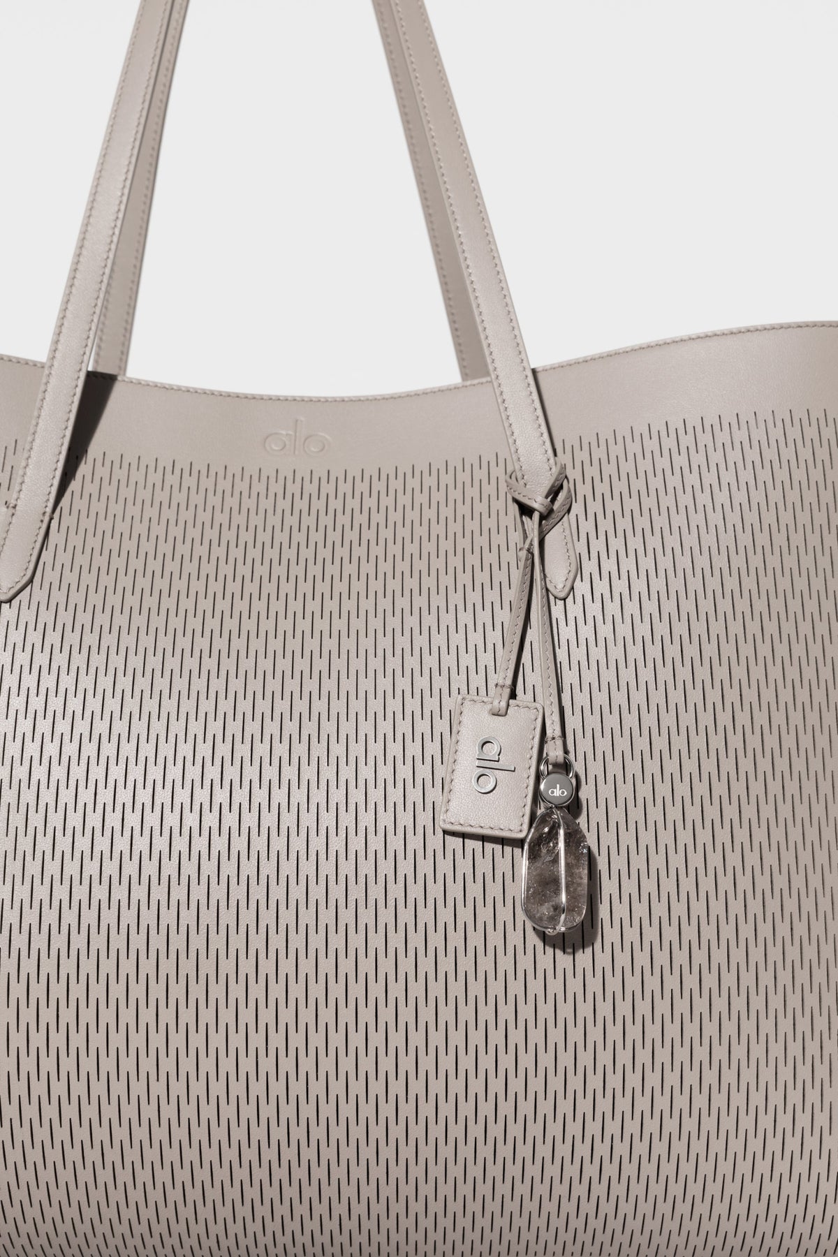 ALO Leather Mesh Tranquility Tote - Warm Gravel Leather Mesh
