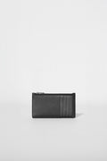 Zip Card Holder - Black Leather