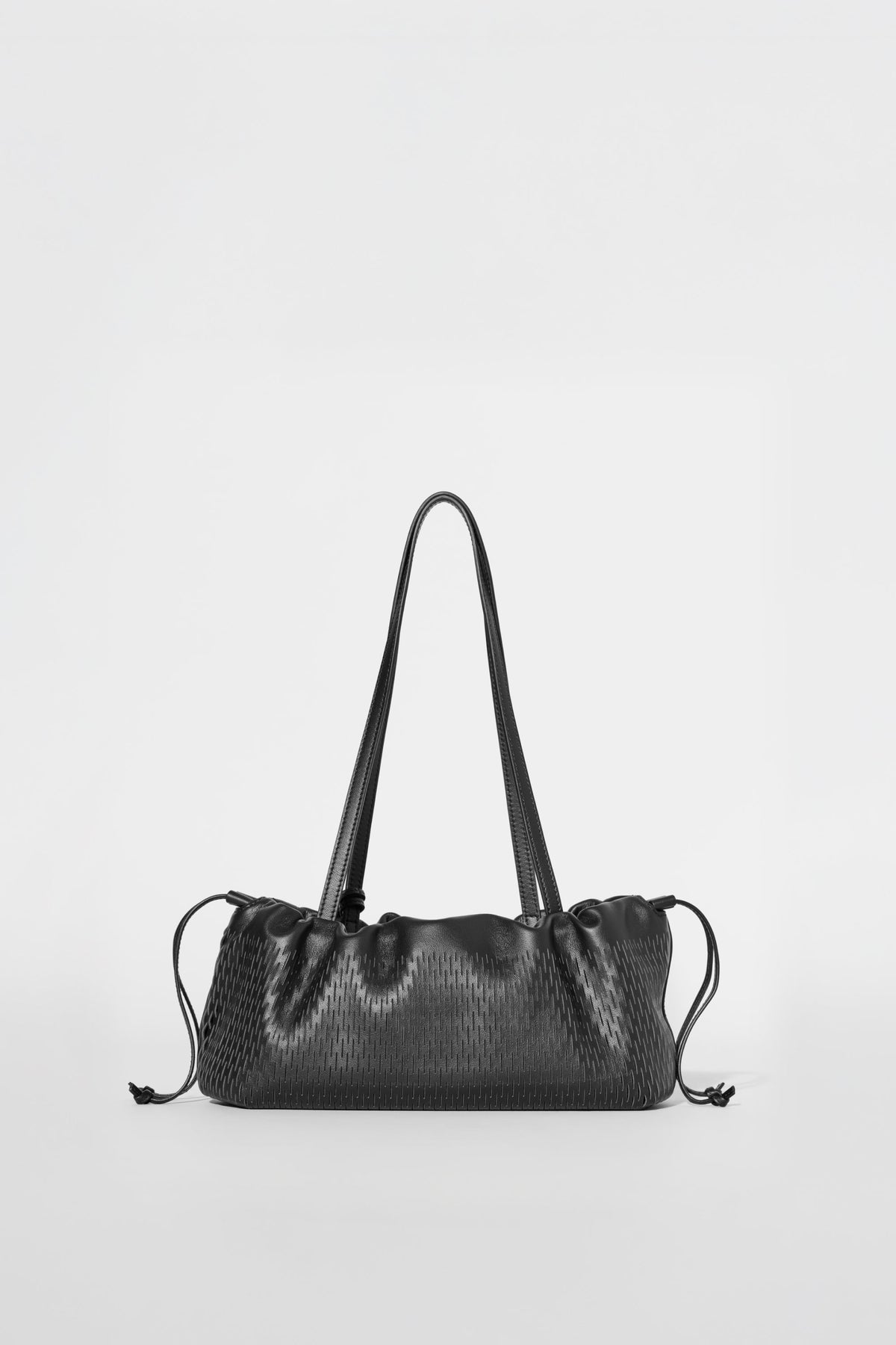 ALO Leather Mesh Mini Unwind Cinch - Black Leather Mesh