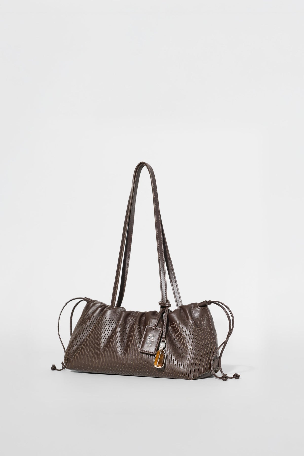 ALO Leather Mesh Mini Unwind Cinch - Espresso Leather Mesh