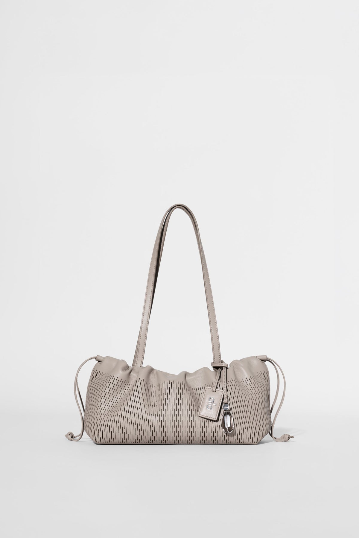 ALO Leather Mesh Mini Unwind Cinch - Warm Gravel Leather Mesh