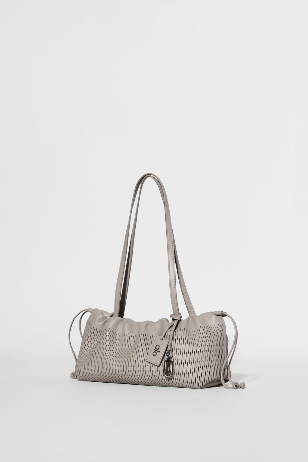 ALO Leather Mesh Mini Unwind Cinch - Warm Gravel Leather Mesh