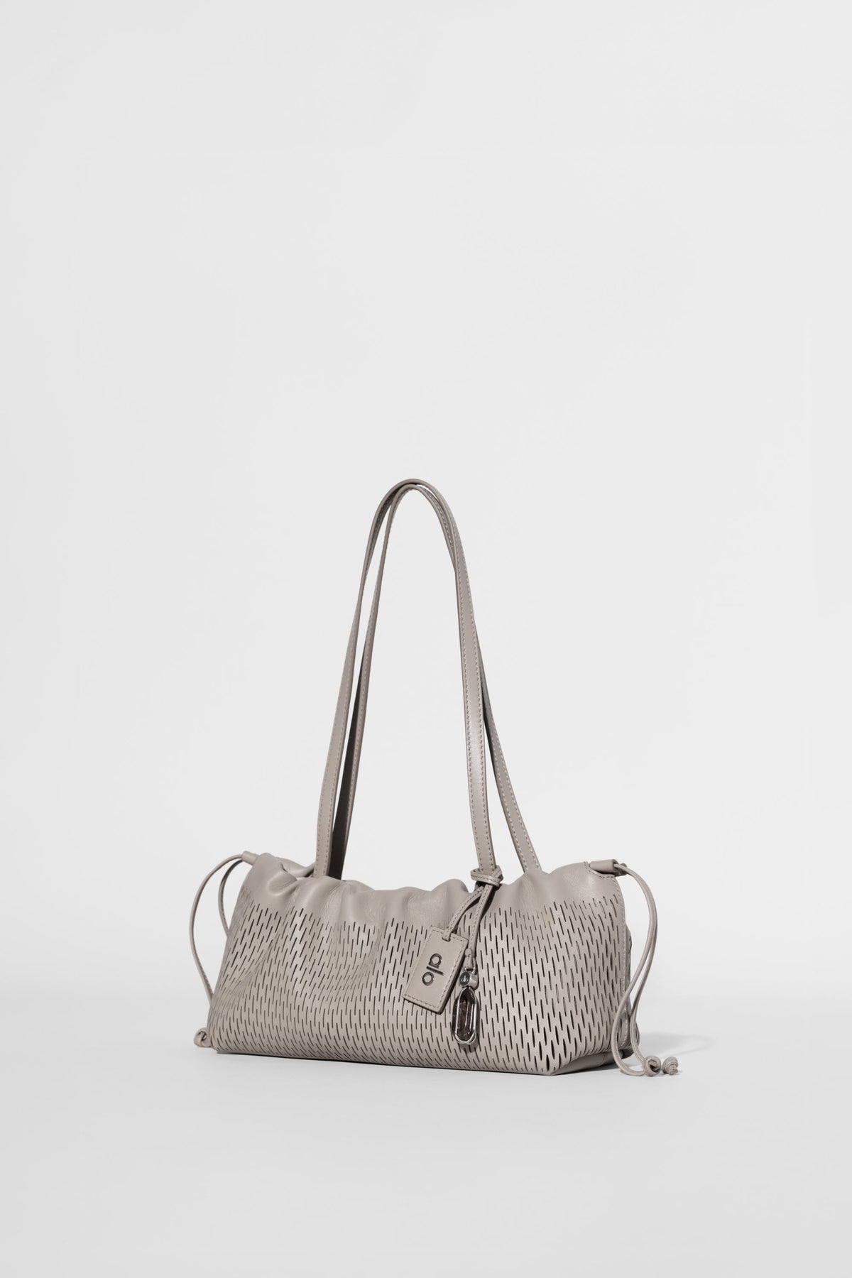 ALO Leather Mesh Mini Unwind Cinch - Warm Gravel Leather Mesh