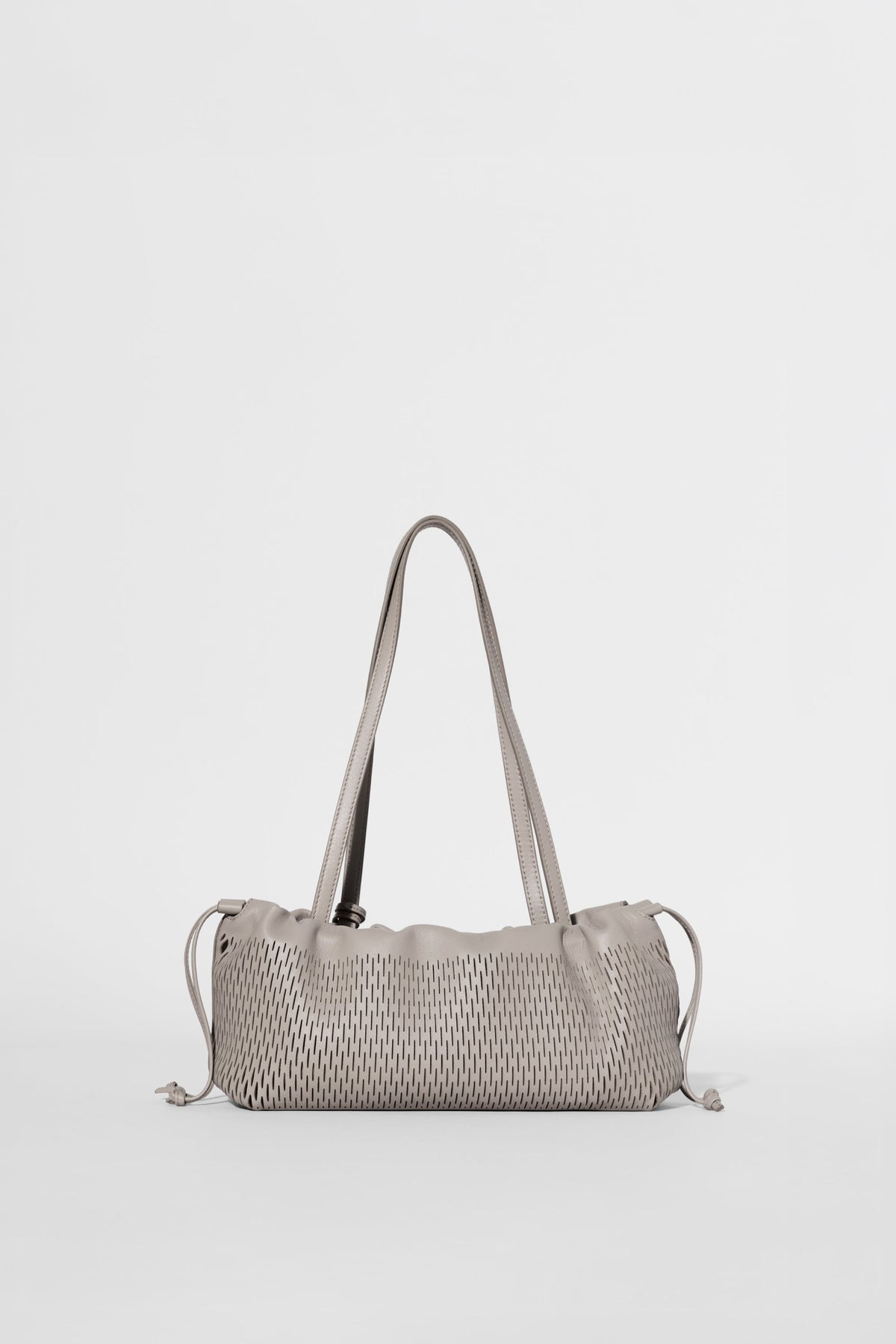 ALO Leather Mesh Mini Unwind Cinch - Warm Gravel Leather Mesh