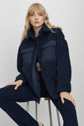 Sherpa Edge Shacket - Navy
