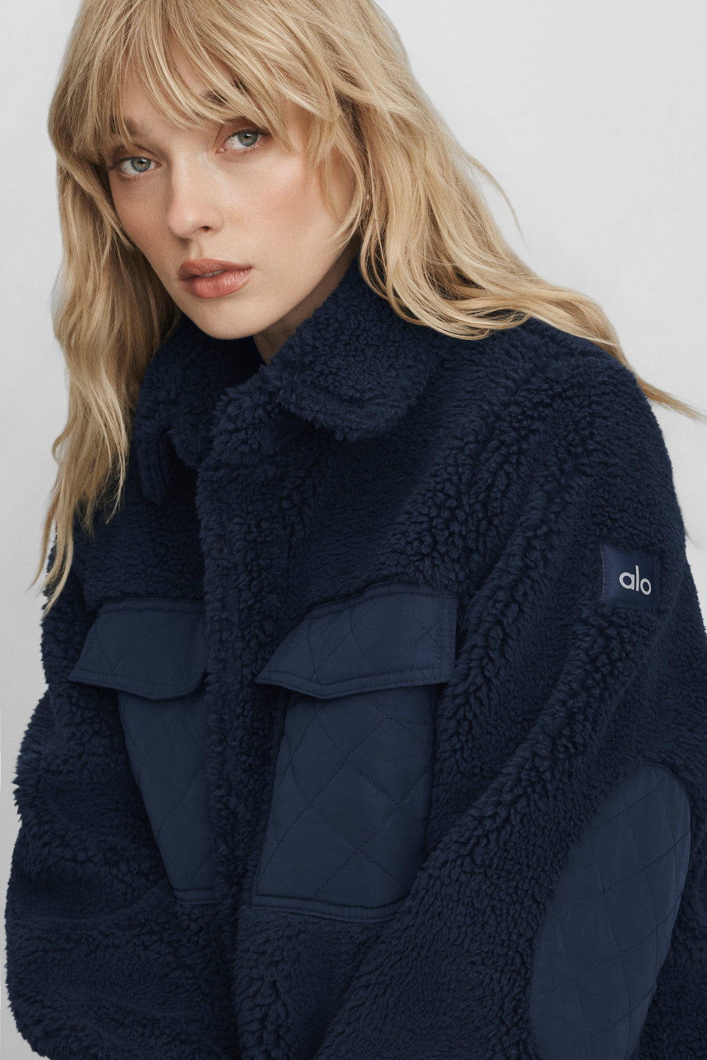 Sherpa Edge Shacket - Navy