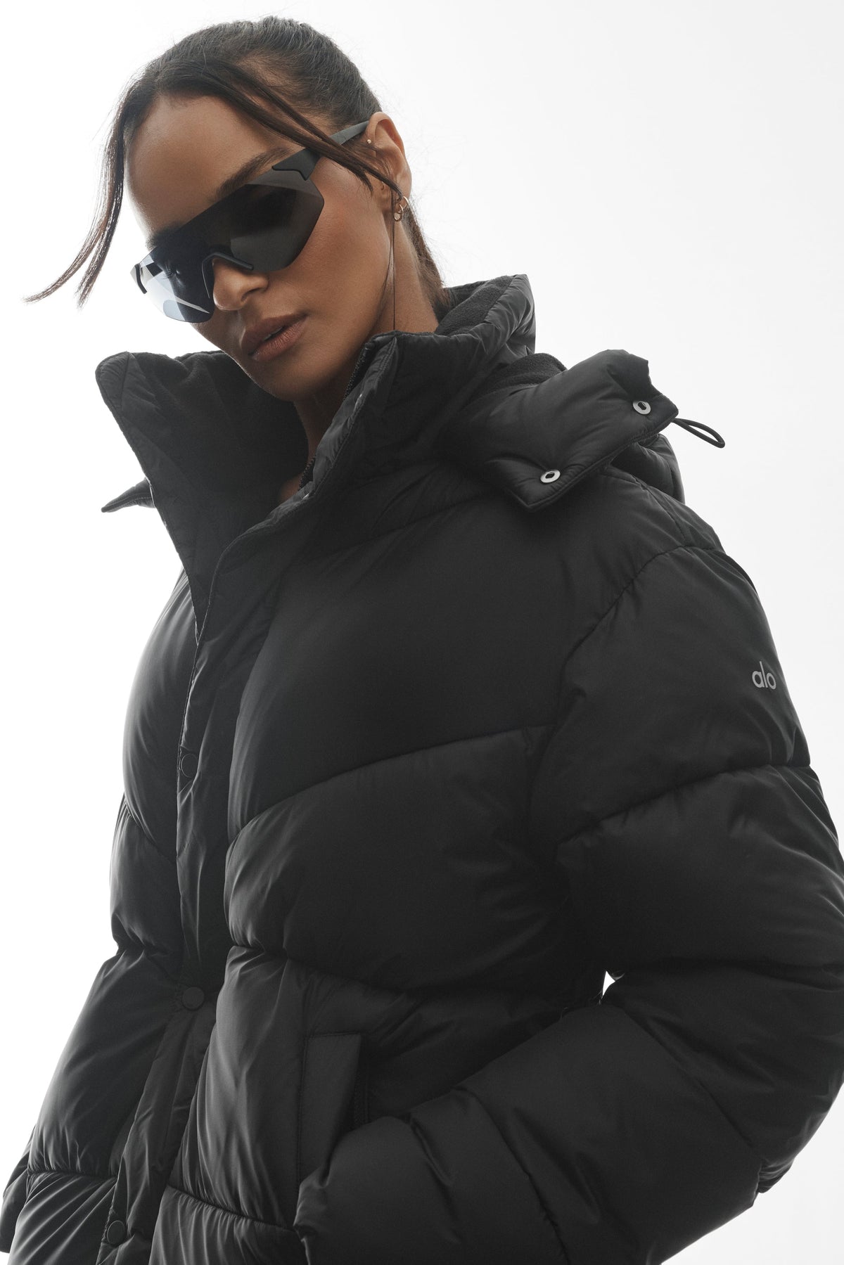 Gold Rush Puffer Trench - Black