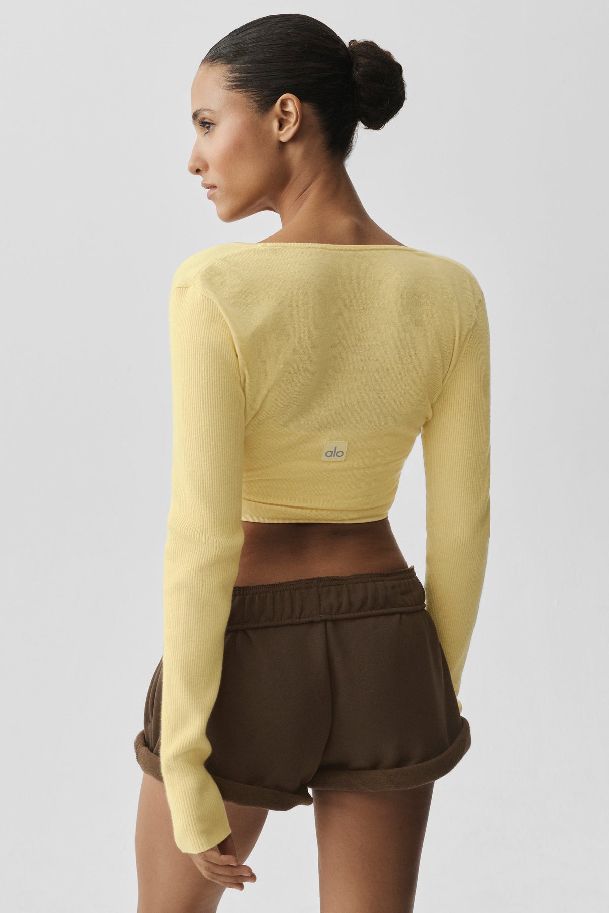 Sweater Knit Crossover Long Sleeve - Warm Butter