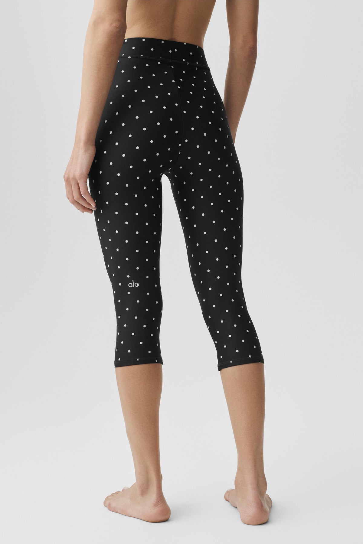 Airlift Polka Dot High-Waist Iconic 90's Capri - Black/White