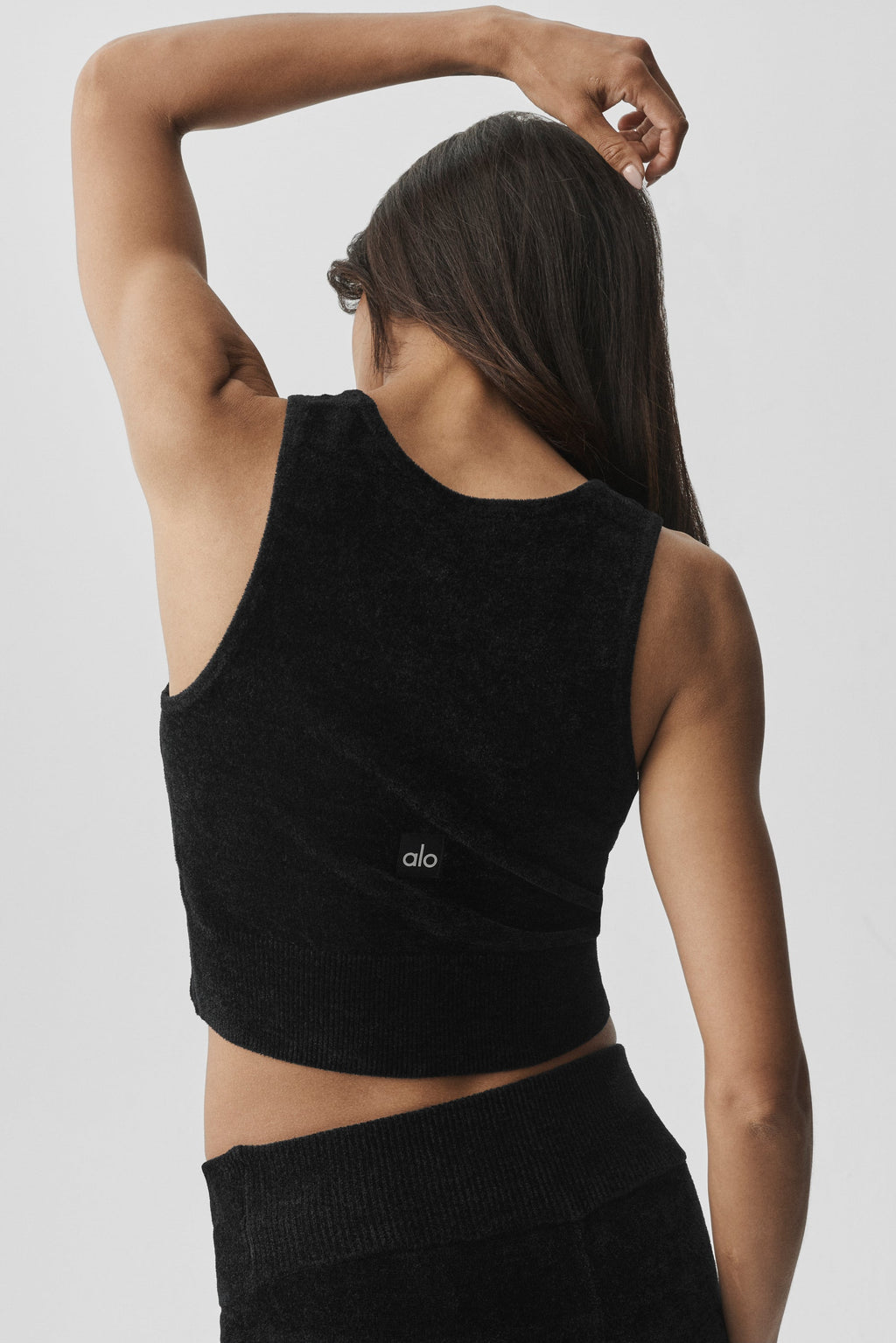 Micro Chenille Button Down Tank - Black