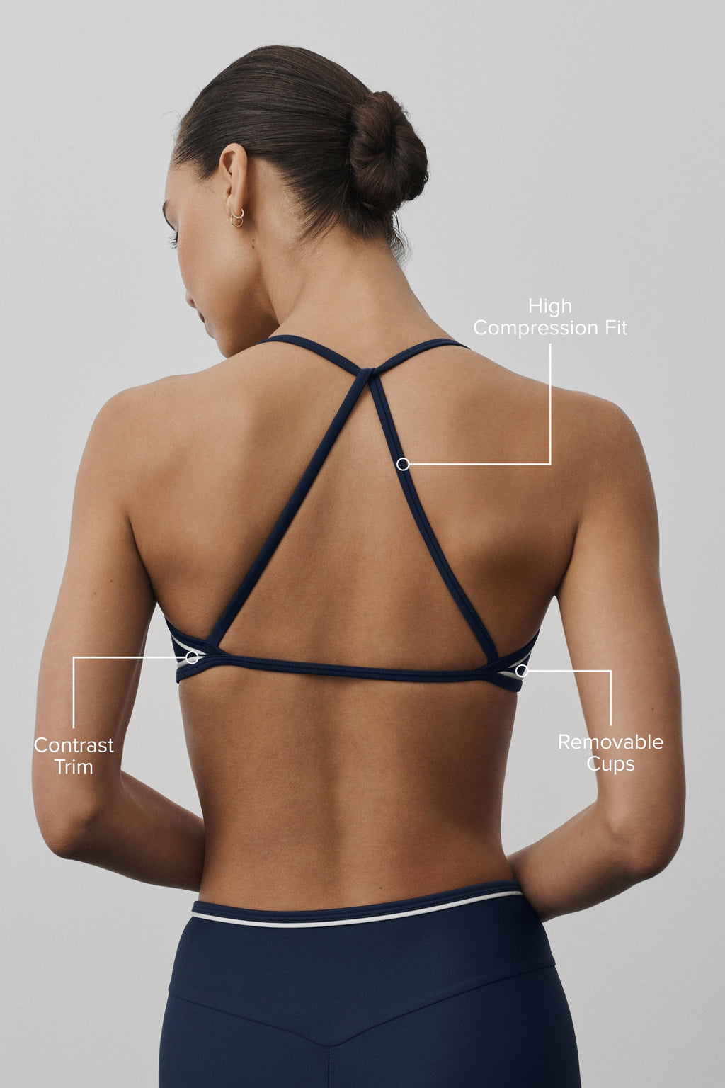 Airlift Trifecta Bra - Navy/White